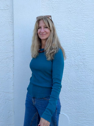 Easy Does It LS Tee in Still Sea Free People