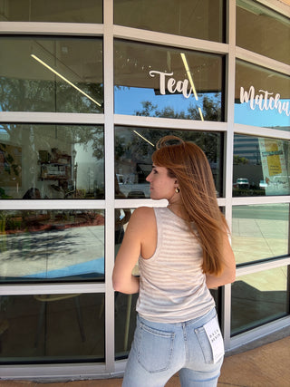 Z Supply Select Striped  Tank - Natural Heather