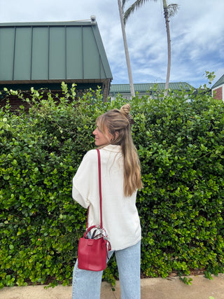 Collared Raw Edge Henley Knit Top