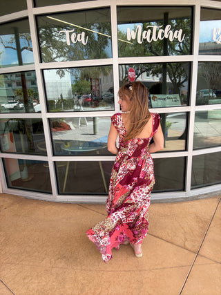 Free People Sasha Maxi Dress in Strawberry Combo