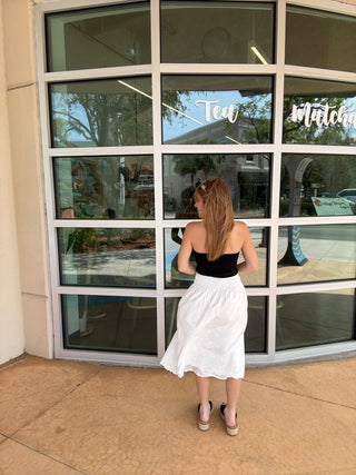 Eyelet Midi Skirt