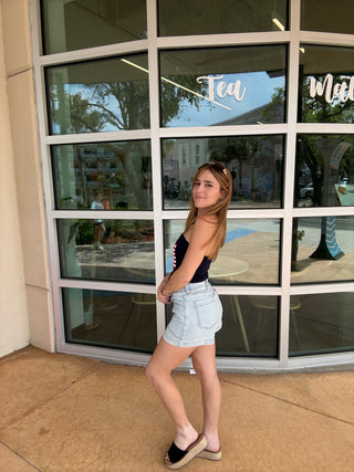 Valley Girl High Rise Shorts Light Wash