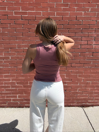 Free People So Soft Striped Tank - Rose Combo