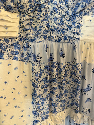 Multi Pattern Spaghetti Strap Midi Dress