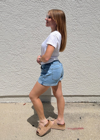 Maddie Mid Rise Short Whimsy Stripe