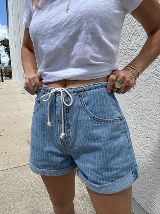 Maddie Mid Rise Short Whimsy Stripe