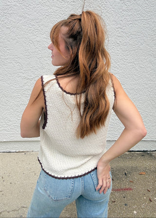 Z Supply  Yessenia Whipstitch Tank Cream and Brown
