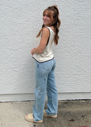 Ella Mid Rise Denim Jean Vintage Wash