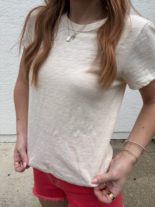 Z Supply Junie Slub Tee Shirt - Island Coconut