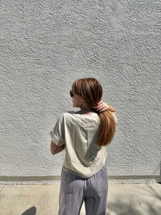 Short Sleeve Knit Top - Khaki
