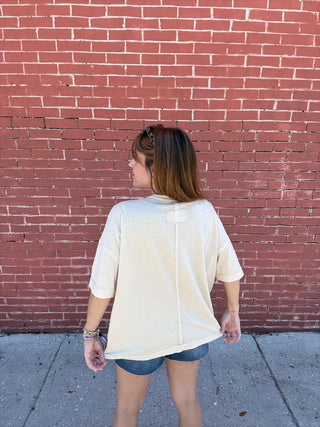 Short Sleeve Scoop Neck Tee - Khaki