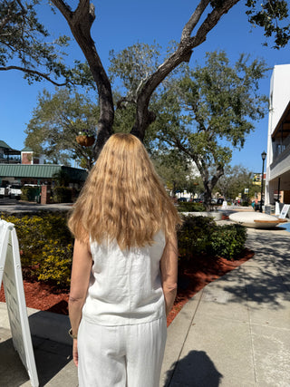 Z Supply Sloane  Linen Cropped Tank - White