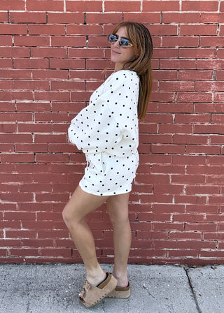Polka Dot Sweat Shorts
