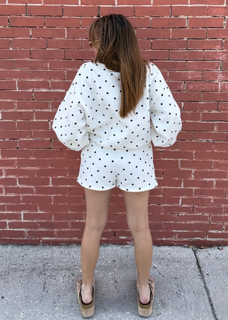Polka Dot Sweat Shorts
