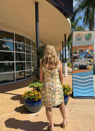 Tropical Lemon Print Shift Dress