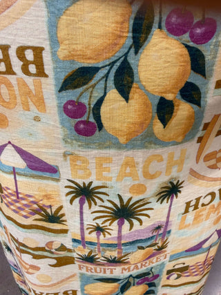 Tropical Lemon Print Shift Dress