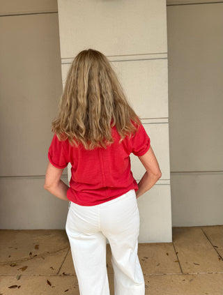 Free People Take Two Tee  Red Combo