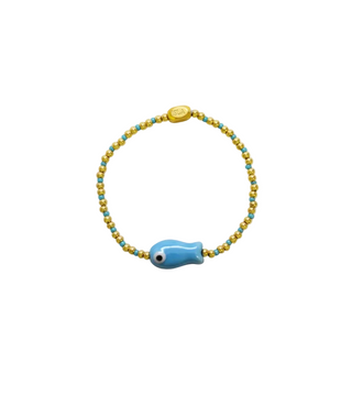 ISLA Aqua Azure Lucky Fish - Stretch Bracelet