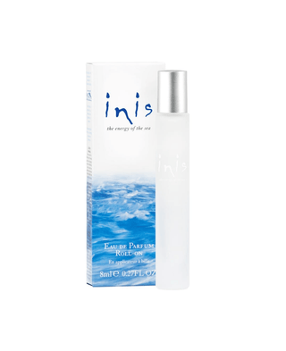 inis perfume travel size roll on next to a photo of the box