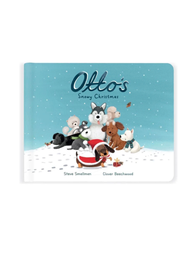 Jellycat Otto's Snowy Christmas Book  Otto can’t wait to play outside with his friends in Otto’s Snowy Christmas, but the snow is so deep that his little legs can’t keep up! Can the pups come up with a plan to help their small friend at Christmas?