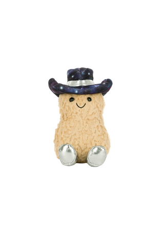 Plush toy with a cowboy hat on a white background
