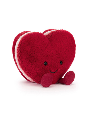 Jellycat Amuseables Colette Heart Macaron Red against white background