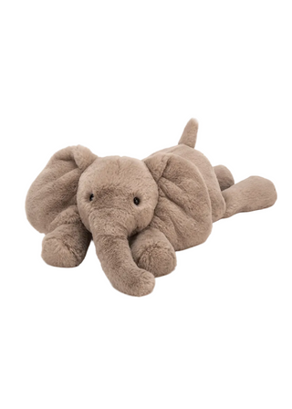 Stuffed elephant toy on a white background