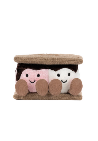 Plush toy resembling a smores