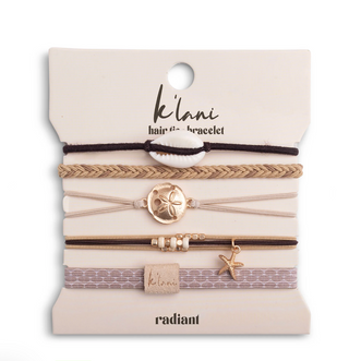 K'Lani Hair Ties -"Radiant". seashells
