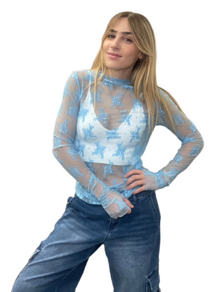 Lady Lux Layering Top in Blue Bell