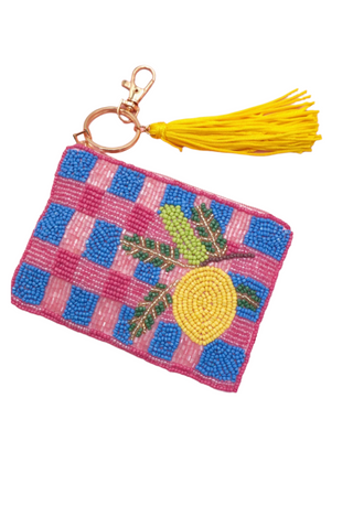 Lemon Beaded Coin Purse