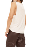 The Marfa Texas Easy Fit Raw Tank is meant to feel vintage-inspired, thanks to the vintage white colorway, raw edges, and graphic that is intentionally faded. The muscle tank silhouette is ultra flattering and perfectly casual for the weekend ahead. The best part? It's made of our soft 100% cotton fabric. Pair with leather for an edgy weekend look. (back)
