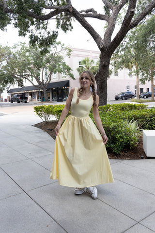 Marisol Mixed Media Midi Dress