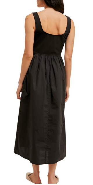 Mary Jane Mixed Media Midi Dress