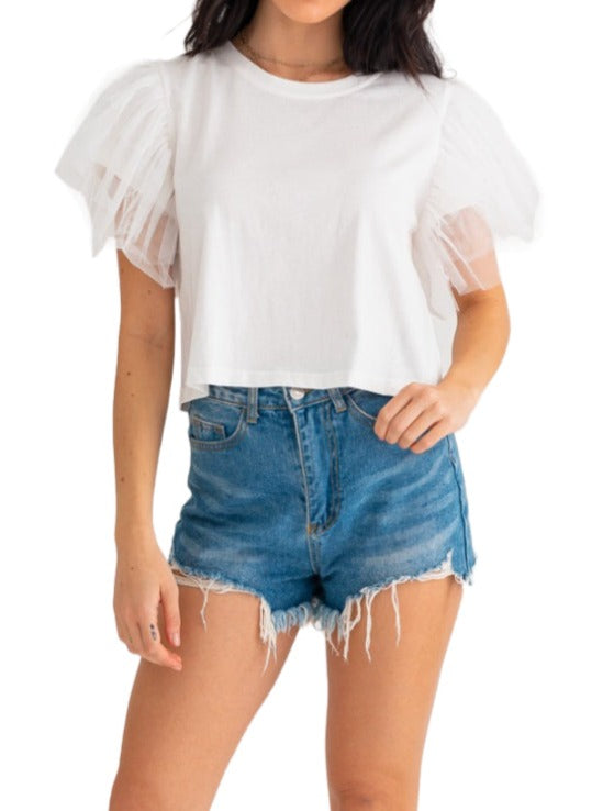Fly Away Flutter Sleeve Top