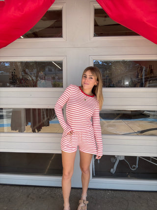 Night In Stripes LS Top Z Supply Red and White