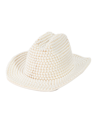 Pearl Beaded Fedora Hat