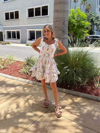 Pink Posey Tiered Mini Dress