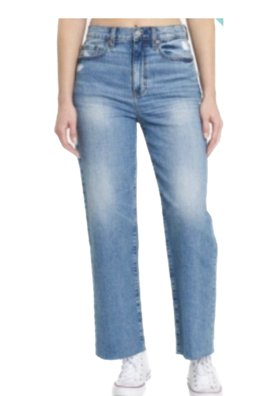 "Pleaser High Rise Wide Ankle Jeans" are a trendy and flattering pair of women's jeans featuring a high-rise waist to elongate the silhouette and a wide leg that gently tapers at the ankle for a modern, stylish look. The combination of the high-rise design and wide ankle cut makes these jeans a versatile choice for both casual and semi-formal outfits.  65% Cotton 34% Organic Cotton 1% Elastane
