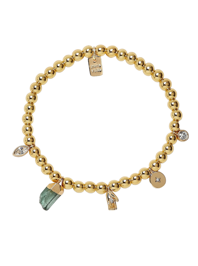 Pura Vida Mystics Mixed Charms Stretch Bracelet  Mystical motifs you'll never tire of. This piece boasts powerful symbols and bezel-set stones to make a statement in your stack. Also available in a Choker style.