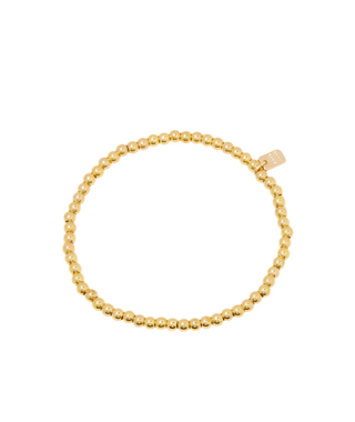 Pura Vida Harper Round Bead Stretch Bracelet Gold