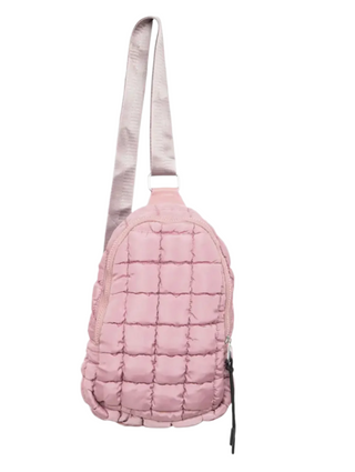 Quilted Sling Bag in Mauve