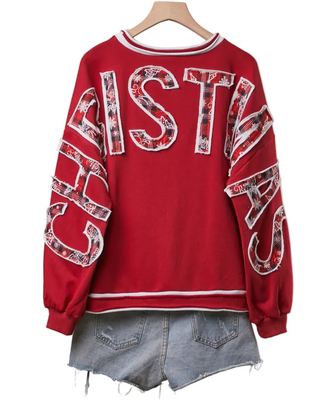Red Christmas Back-Lettered Sweatshirt