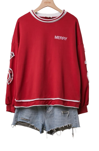 Red Christmas Back-Lettered Sweatshirt