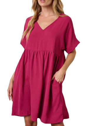 Relaxed Afternoon Dress in Magenta