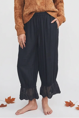 a woman wearing Relaxed Bloomer Pants -Ink