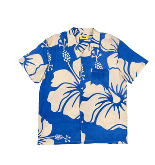 Duvin Trouble in Paradise Buttonup Blue