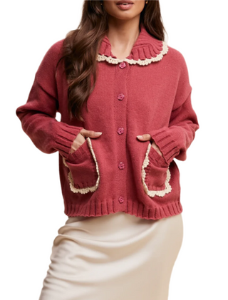 Scallop Collar Cardigan