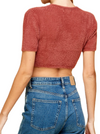 Mulberry Wine Chenille Shrug  But how cozy and comfy does this top look? Its a crop top but still perfect for that chilly weather. Pair this basic top with your favorite bottoms! Back