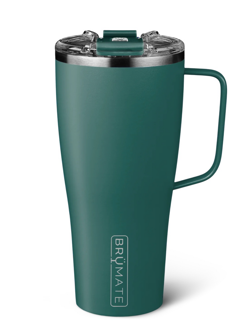 Brumate TODDY XL - Hunter  The BrüMate Toddy XL is our versatile, fully leakproof, triple-insulated, stainless steel mug with a handle that works with both hot and cold beverages. The double-threaded design allows left or right-handed use while BevLock™ Technology seals tight to prevent spills. Perfect for morning coffee, late-night cocktails, and every drink in between. 32oz   